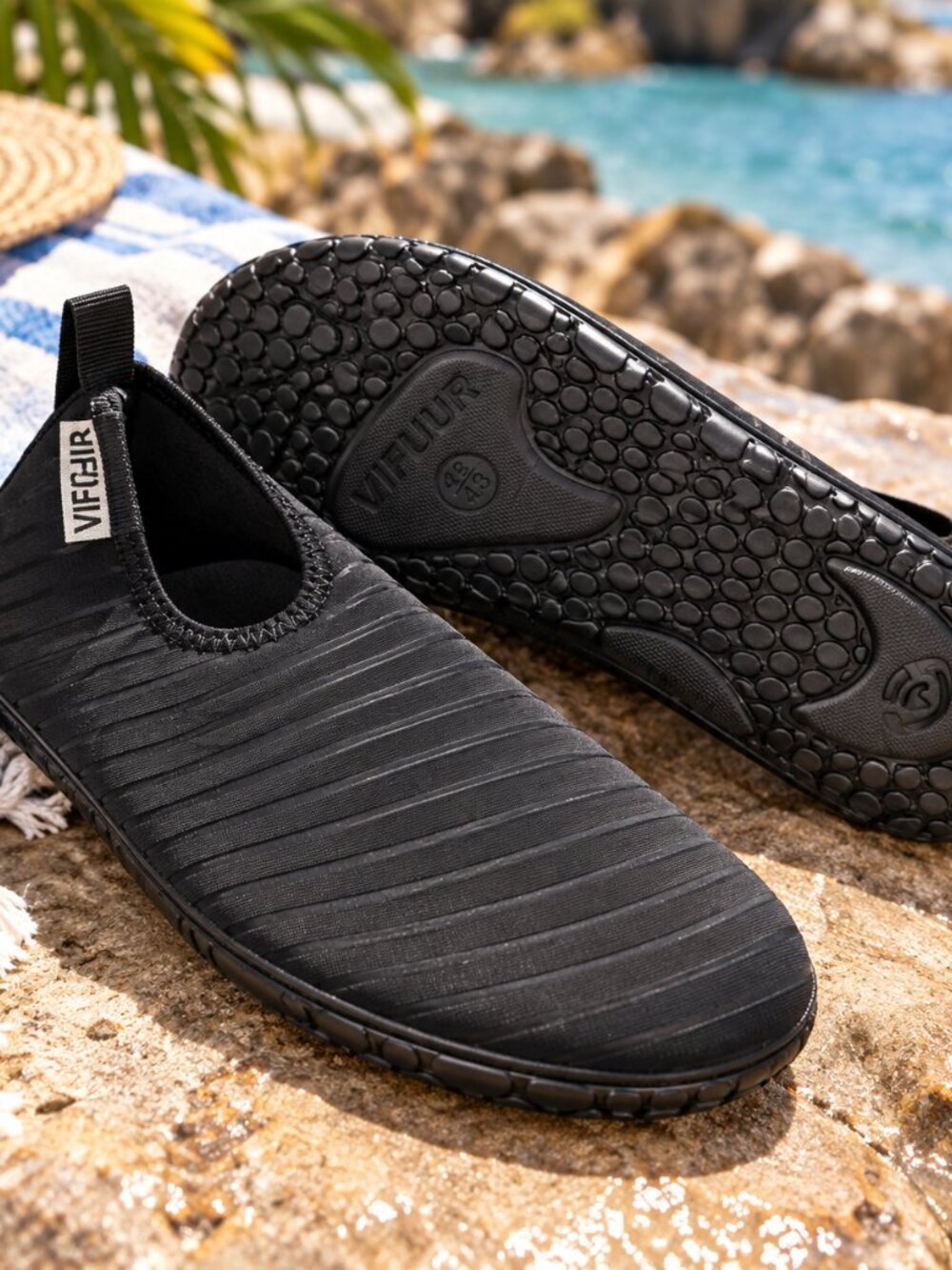 VIFUUR Black Water Shoes Unisex Size 42–43 | Aqua Swim Beach Shoes